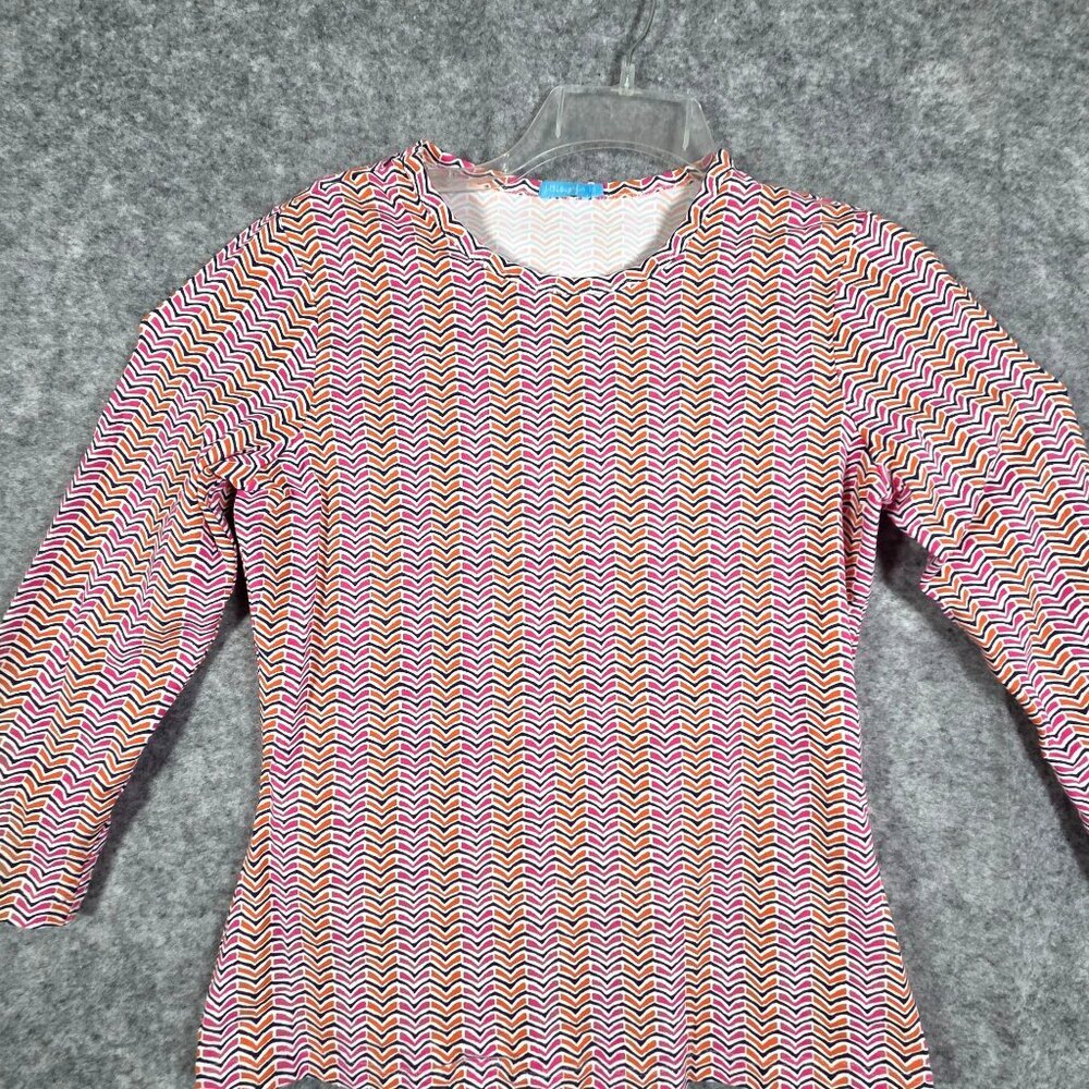J McLaughlin 3/4 Sleeve Top Catalina Cloth Classic Pink Orange Women's Size S - Picture 2 of 8
